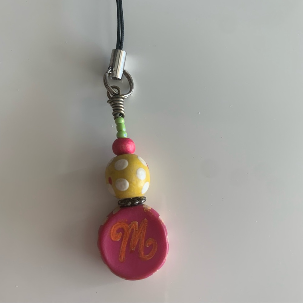 Monogram M initial lanyard for phone, digital camera, etc